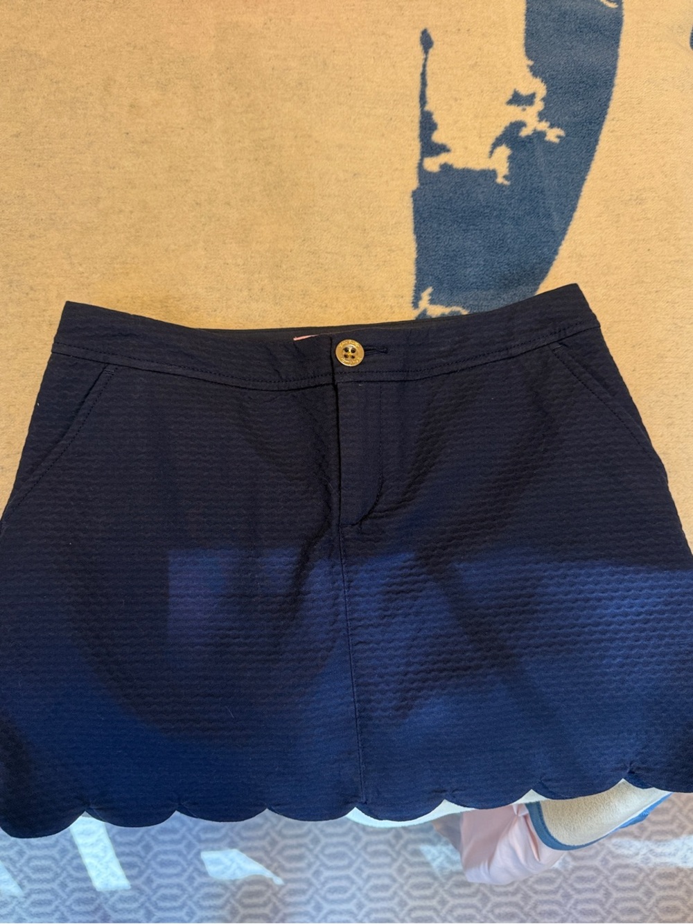 Lilly Pulitzer Navy Scallop Hem Skort